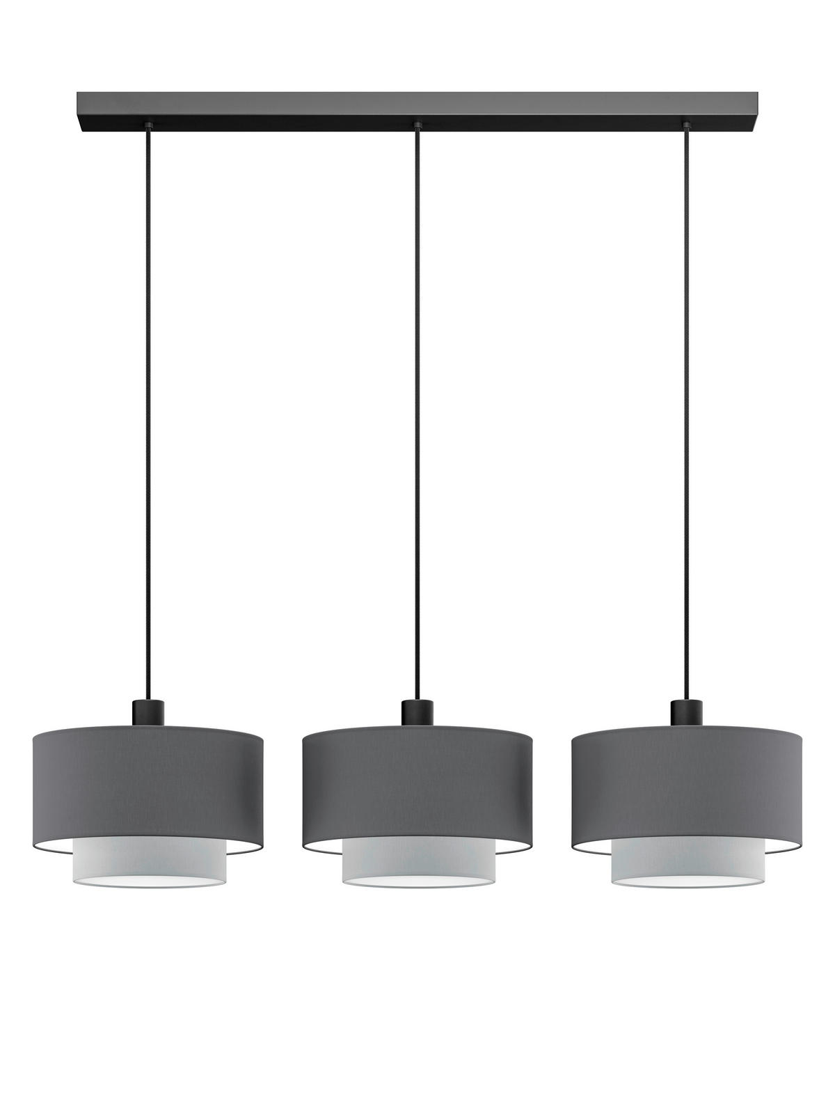 FÜGGŐLÁMPA 30/20/130 cm  - világosszürke/grafitszürke, Basics, műanyag/textil (30/20/130cm)