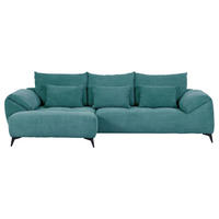 ECKSOFA in Cord Petrol  - Petrol/Schwarz, Konventionell, Textil/Metall (176/311cm) - Carryhome