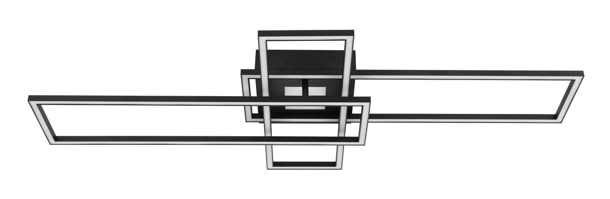 LED PLAFONJERA  - bela/crna, Trendi, metal/plastika (98/51/9cm) - Novel