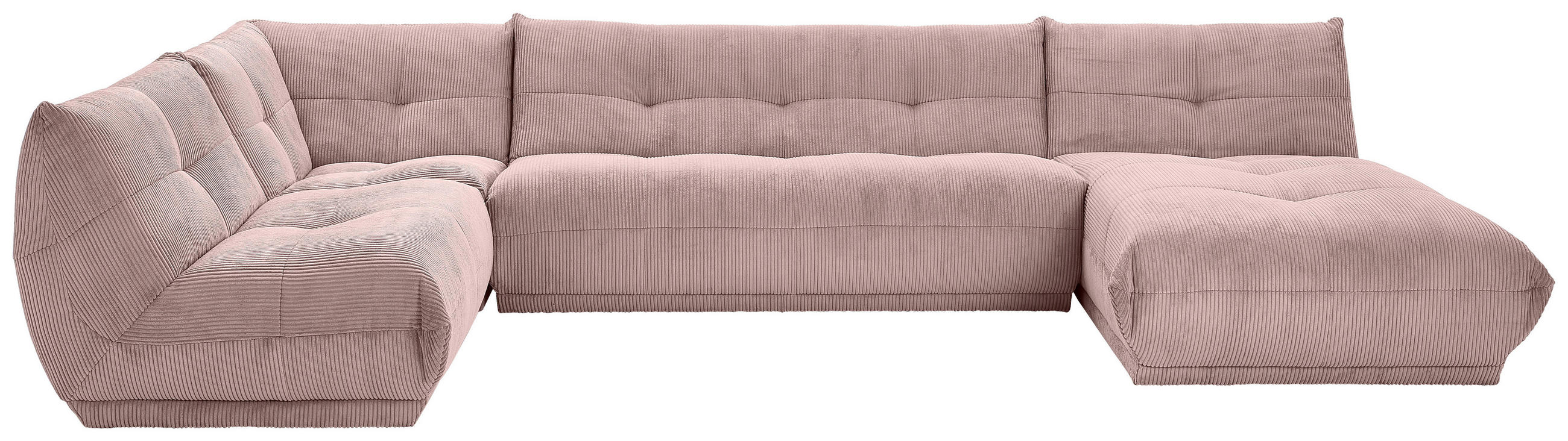 WOHNLANDSCHAFT  Cord Altrosa  - Altrosa, Trend, Textil (210/390/185cm) - Livetastic