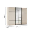 SCHWEBETÜRENSCHRANK 301/223/68 cm 3-türig Champagner  - Champagner/Schwarz, KONVENTIONELL, Glas/Holzwerkstoff (301/223/68cm) - Novel