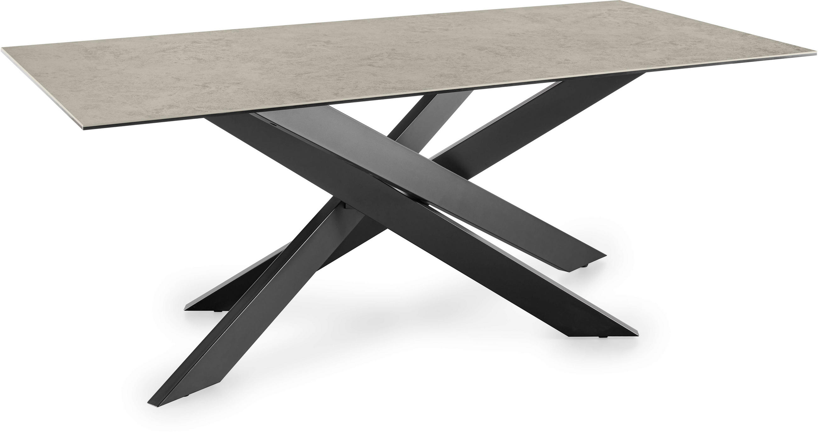 ESSTISCH in Metall, Glas, Keramik 200/100/75 cm - Schwarz/Grau, Design, Glas/Keramik (200/100/75cm) - SetOne by Musterring