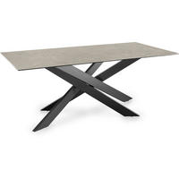 ESSTISCH in Metall, Glas, Keramik 200/100/75 cm  - Schwarz/Grau, Design, Glas/Keramik (200/100/75cm) - SetOne by Musterring
