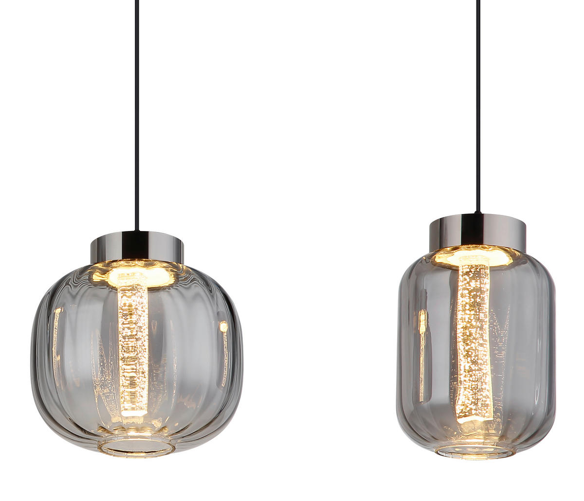 VISEČA LED-SVETILKA   //3000 K/230 V/ - barve kroma/črna, Basics, kovina/umetna masa (120/21/150cm) - Globo
