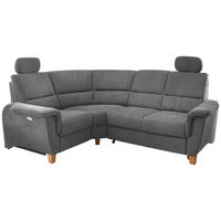 ECKSOFA Dunkelgrau Struktur  - Wildeiche/Dunkelgrau, KONVENTIONELL, Holz/Textil (186/237cm) - Livetastic