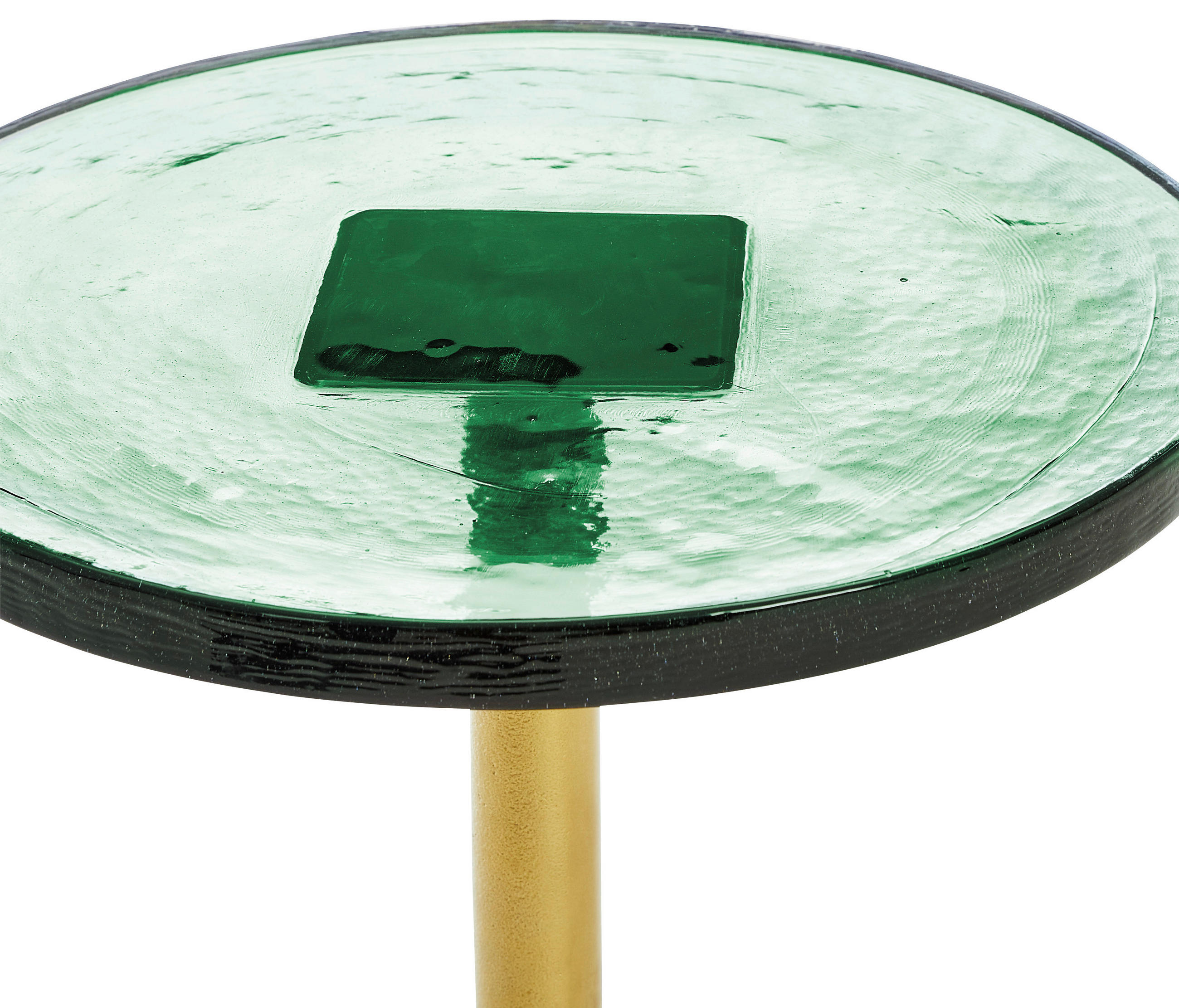 BEISTELLTISCH 37,5/38/49 cm Grün, Messingfarben rund  - Messingfarben/Grün, Design, Glas/Metall (37,5/38/49cm) - Ambia Home