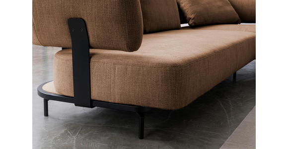 ECKSOFA Honig Flachgewebe  - Schwarz/Honig, Design, Textil/Metall (302/237cm) - Dieter Knoll