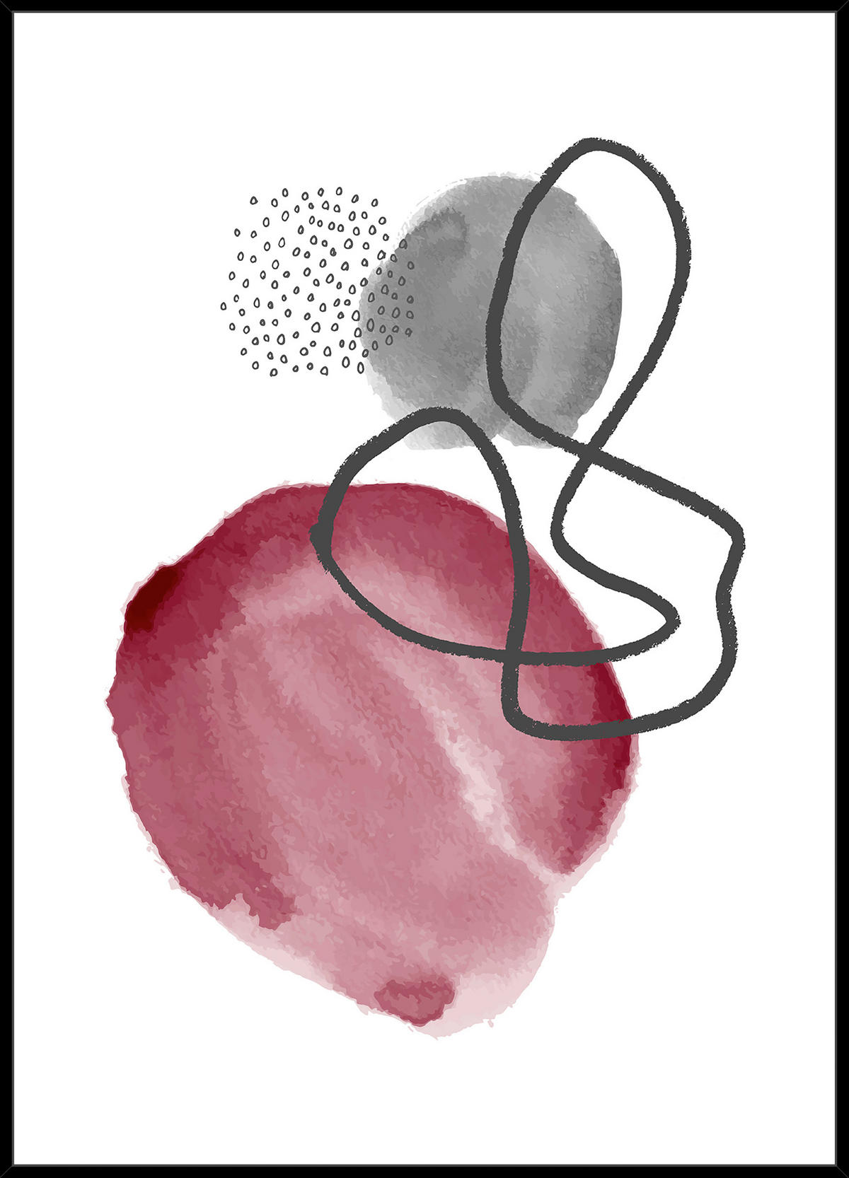 TISAK NA PLATNU     51,5/71,5 cm       - višebojno/crna, Design, drvni materijal/tekstil (51,5/71,5cm) - Monee