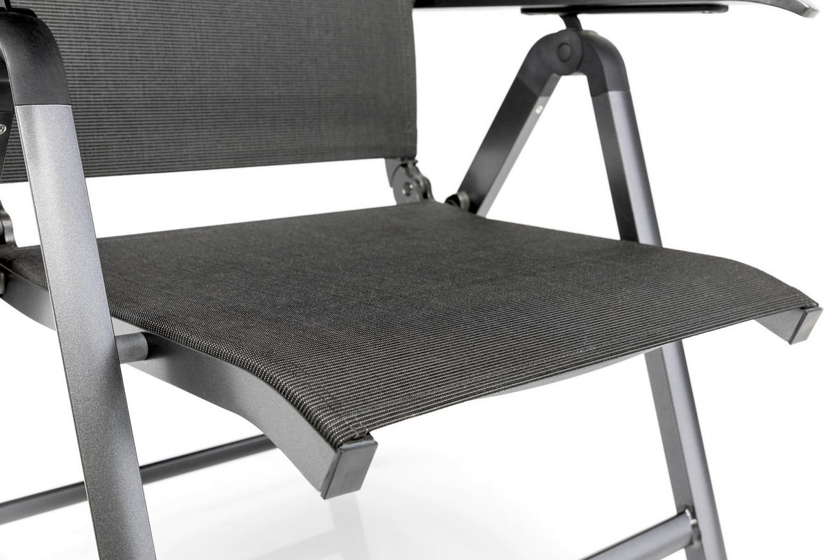 KLAPPSESSEL Netzbespannung Teakholz Hartholz Anthrazit  - Anthrazit/Naturfarben, Basics, Holz/Textil (50/110/65cm) - Kettler