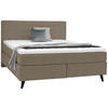 BOXSPRINGBETT 180/200 cm  in Graubraun  - Graubraun/Schwarz, Konventionell, Holz/Textil (180/200cm) - Voleo