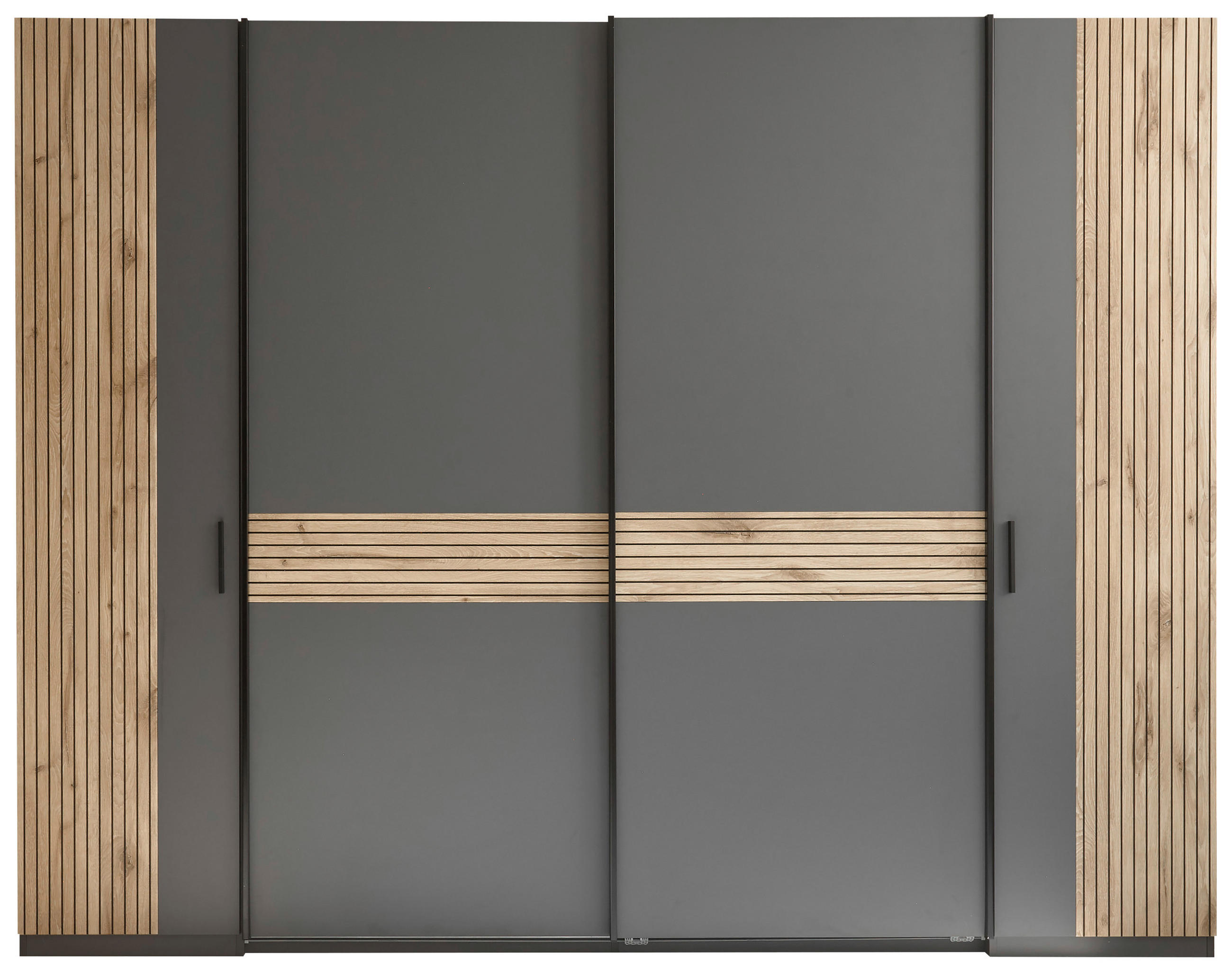ORMAR ZA ODJEĆU boje grafita, boje hrasta   - boje grafita/boje hrasta, Moderno, drvni materijal/metal (267/210/60,4cm)