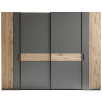 ORMAR ZA ODJEĆU boje grafita, boje hrasta   - boje grafita/boje hrasta, Moderno, drvni materijal/metal (267/210/60,4cm)