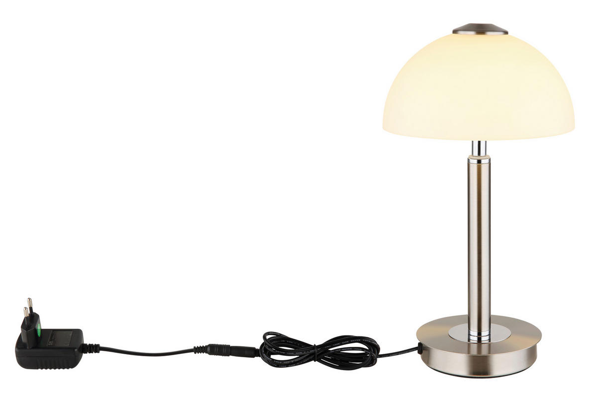 STOLNÍ LED LAMPA, dotykový stmívač, 25/45 cm  - bílá/černá, Basics, kov/plast (25/45cm) - Globo