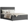 BOXBETT 180/200 cm,  in Grau, Bettkasten, Topper, Matratzen, H3 = fest  - Schwarz/Grau, Trend, Kunststoff/Textil (180/200cm) - Boxxx