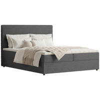 BOXSÄNG 160/200 cm  i grå  - svart/grå, Trend, textil/plast (160/200cm) - Boxxx