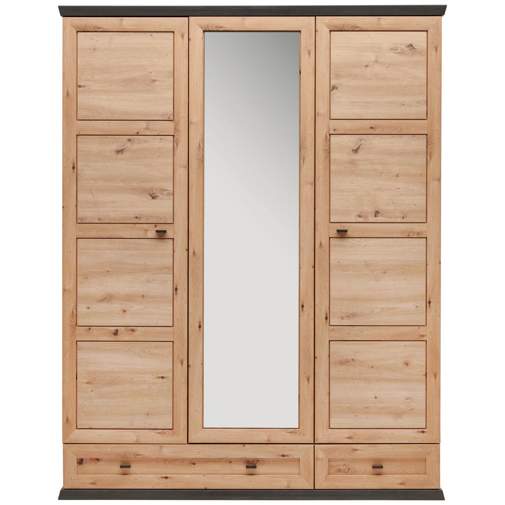 Thumbnail - Xora Garderobenschrank, Eiche Artisan, Metall, 4 Fächer, 2 Schubladen, 154x196.7x60.5 cm, Beimöbel erhältlich, Garderobe...