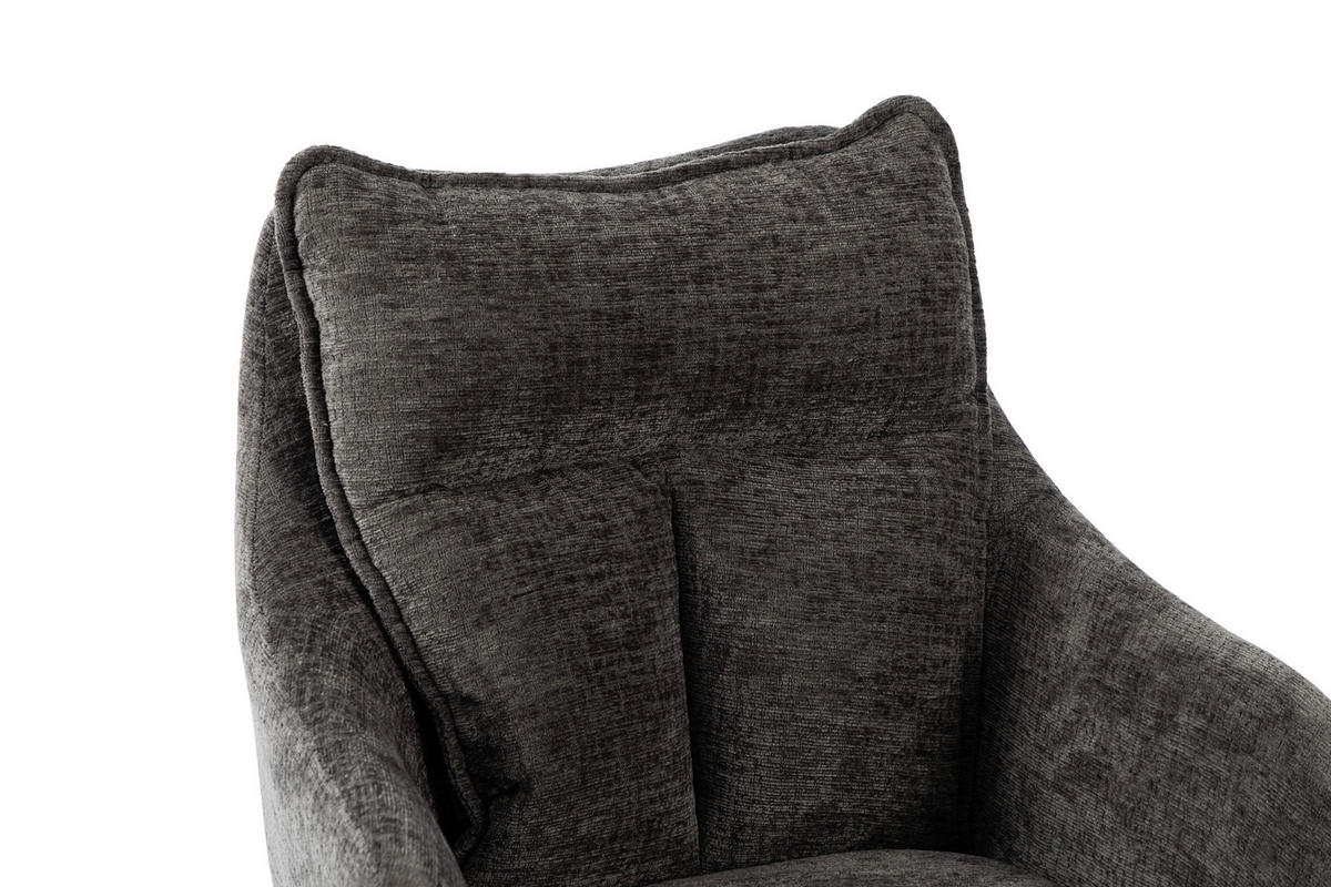 DREHSTUHL Webstoff Grau, Schwarz  - Schwarz/Grau, Modern, Kunststoff/Textil (58/85-93/58cm) - MID.YOU