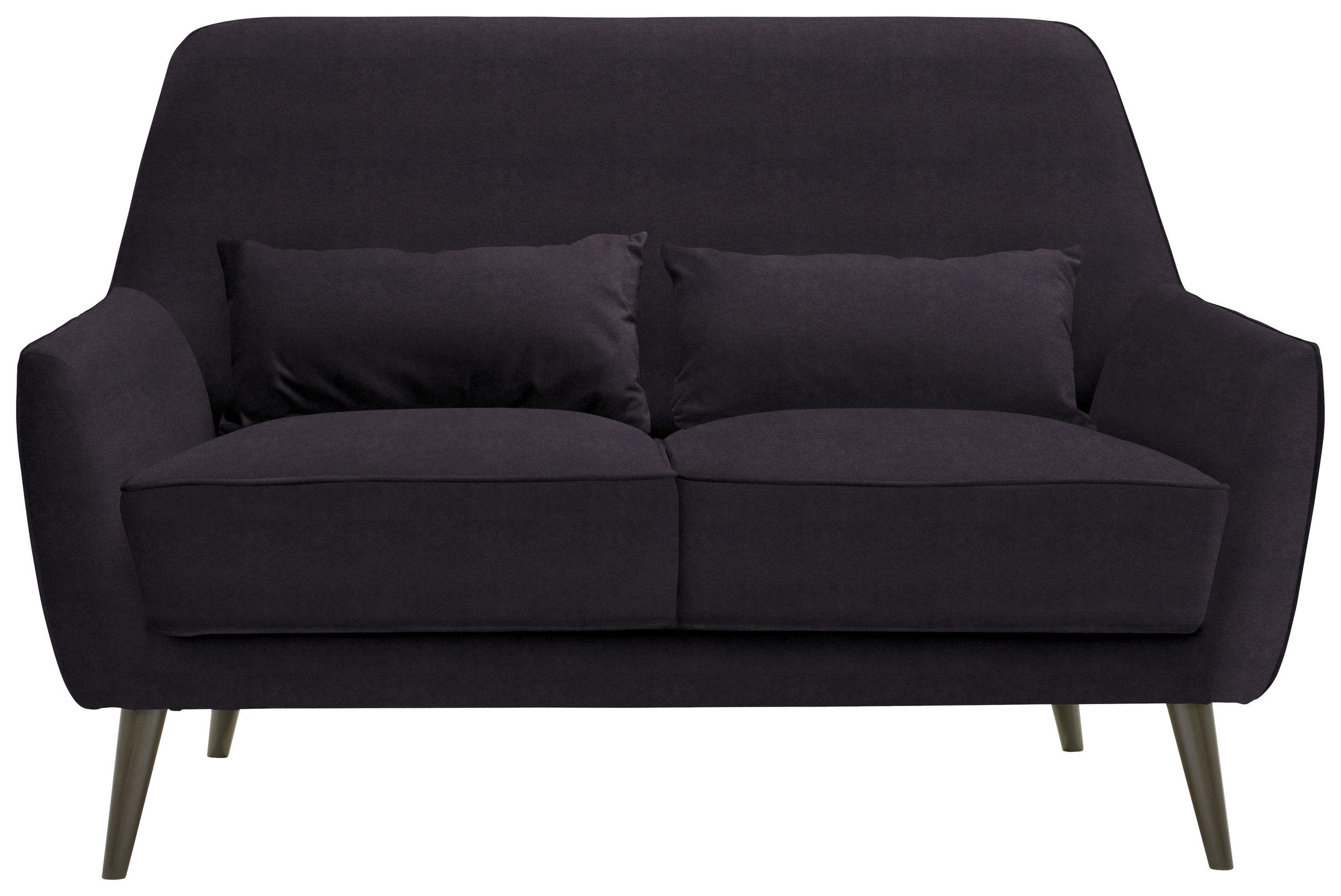 2-SITZER-SOFA in Mikrofaser Dunkelgrau  - Dunkelgrau/Schwarz, Trend, Holz/Textil (135/86/80cm) - Carryhome