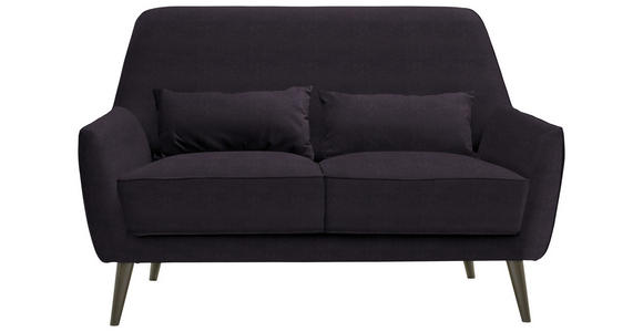 2-SITZER-SOFA in Mikrofaser Dunkelgrau - Dunkelgrau/Schwarz, Trend, Holz/Textil (135/86/80cm) - Carryhome