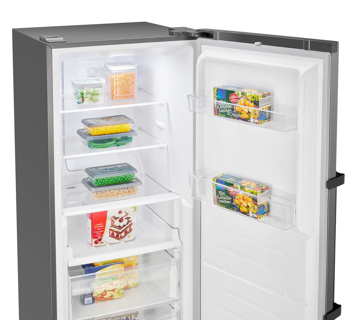 GEFRIERSCHRANK KG 7371  - Schwarzchrom, Trend, Kunststoff (60/185/66cm) - Bomann