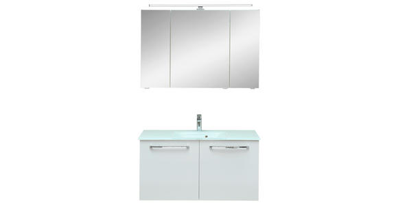 BADEZIMMER 3-teilig  in 105 cm  - Chromfarben/Weiß, KONVENTIONELL, Glas/Holzwerkstoff (105cm) - Xora