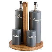 MENAGE-SET 5-teilig  - Grau, Design, Holz/Keramik - Homeware Profession.