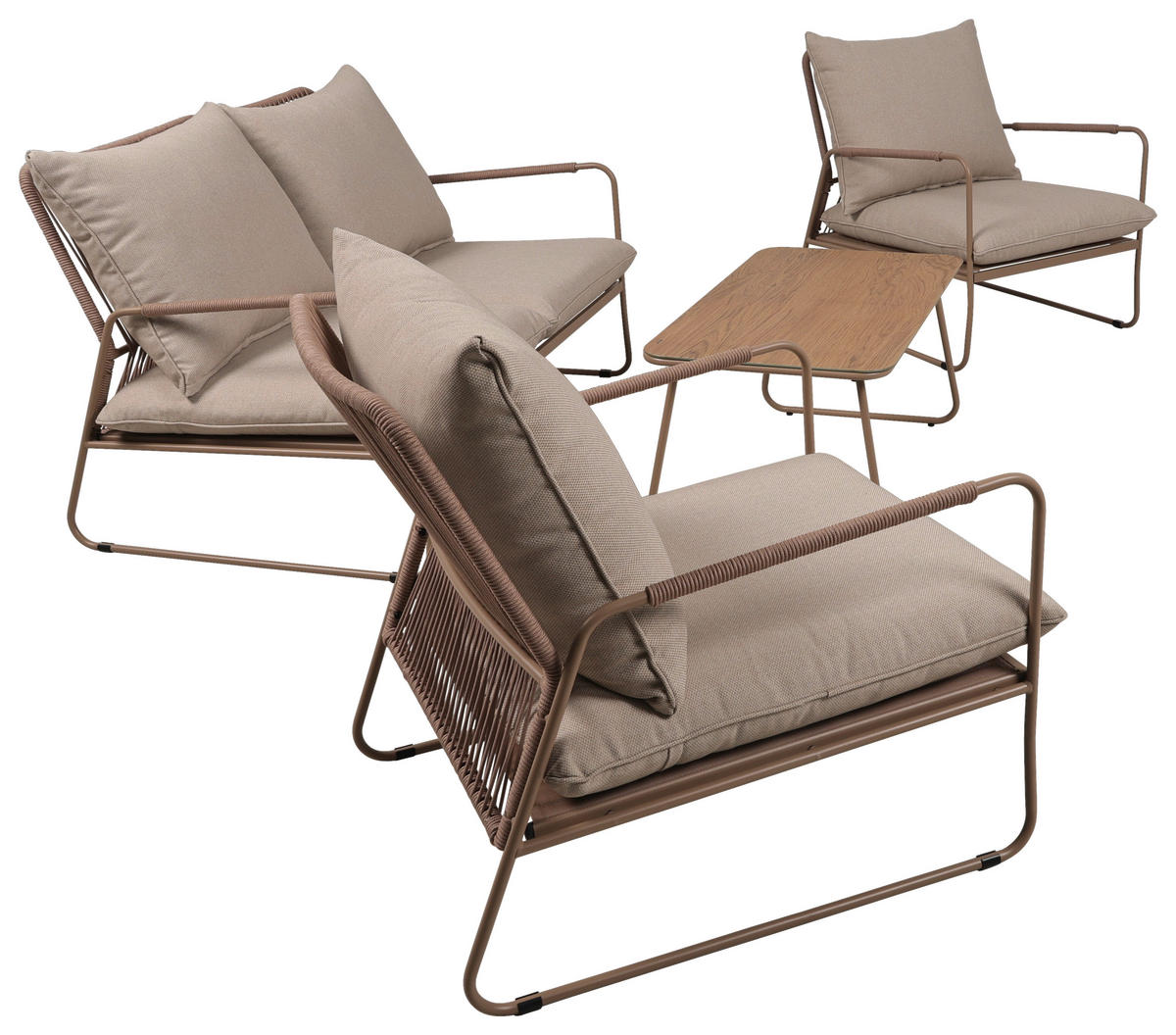 GARTENSET Webstoff Eisen  - Beige/Naturfarben, Design, Textil/Metall - Ambia Garden