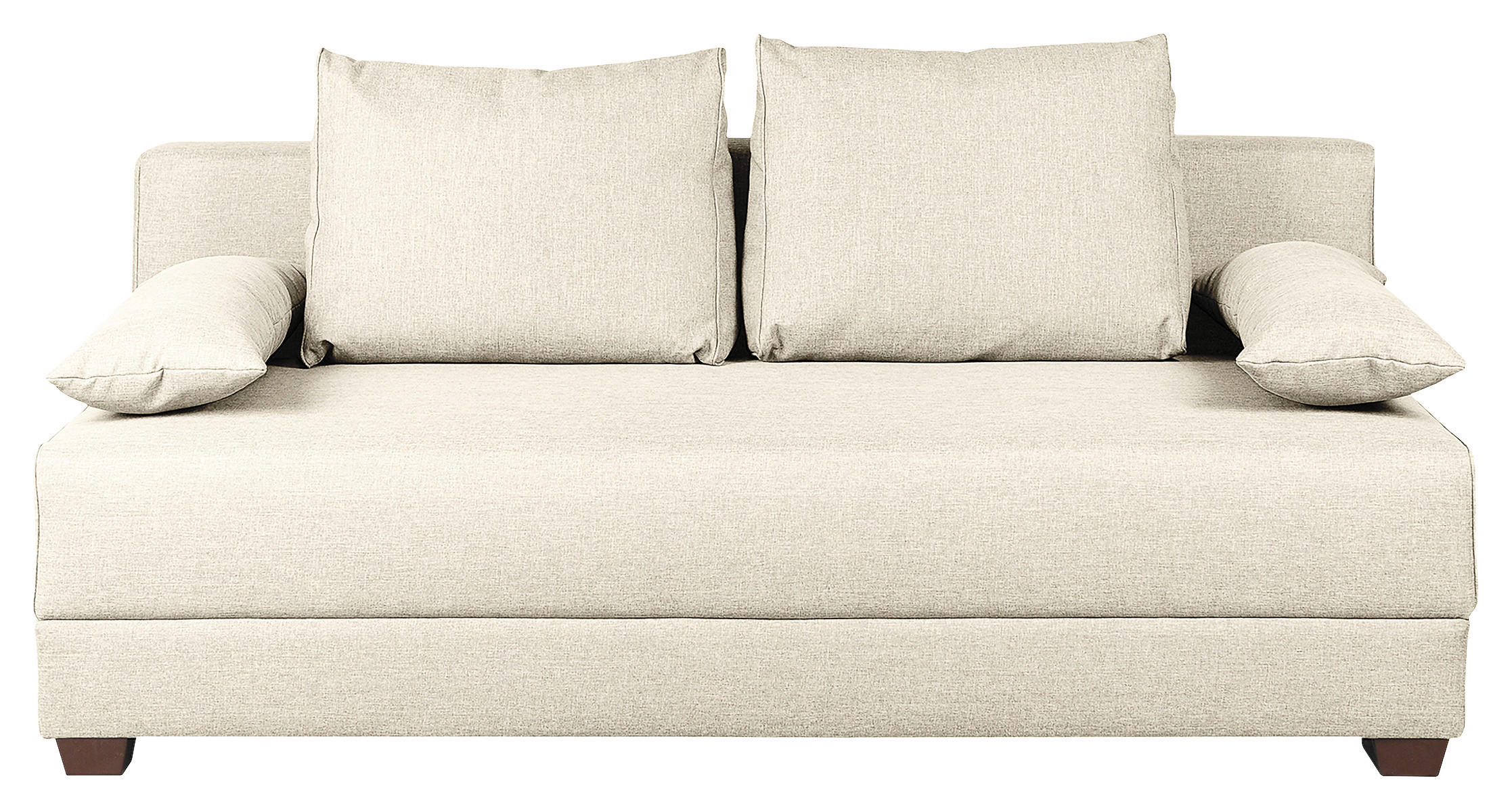 SCHLAFSOFA Webstoff Creme  - Dunkelbraun/Creme, Design, Holz/Textil (202/85/110cm) - MID.YOU