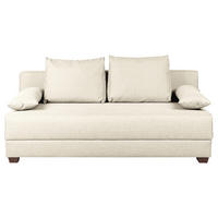 SCHLAFSOFA in Webstoff Creme  - Dunkelbraun/Creme, Design, Holz/Textil (202/85/110cm) - MID.YOU