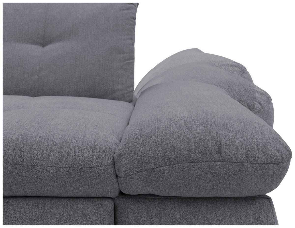 ECKSOFA in Mikrofaser Dunkelgrau  172/300 cm  - Chromfarben/Dunkelgrau, KONVENTIONELL, Textil/Metall (172/300cm) - MID.YOU