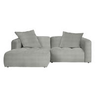 ECKSOFA in Webstoff Grau, Hellgrau  - Hellgrau/Schwarz, Modern, Kunststoff/Textil (173/240cm) - Stylife