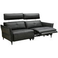 2-SITZER-SOFA  in Echtleder Schwarz   - Schwarz, Design, Leder/Metall (191/98/101cm) - Novel