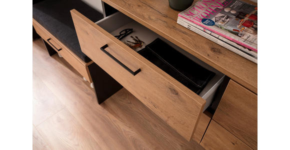 GARDEROBE 6-teilig in 300/200/38 cm - Eichefarben/Anthrazit, KONVENTIONELL, Holzwerkstoff (300/200/38cm) - Moderano