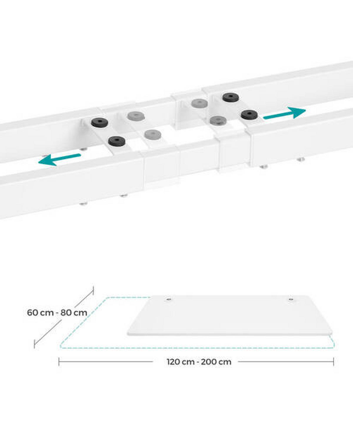 SCHREIBTISCHBEINE  in Weiß  - Weiß, Basics, Metall (107,5-175/69-115/60cm) - Boxxx