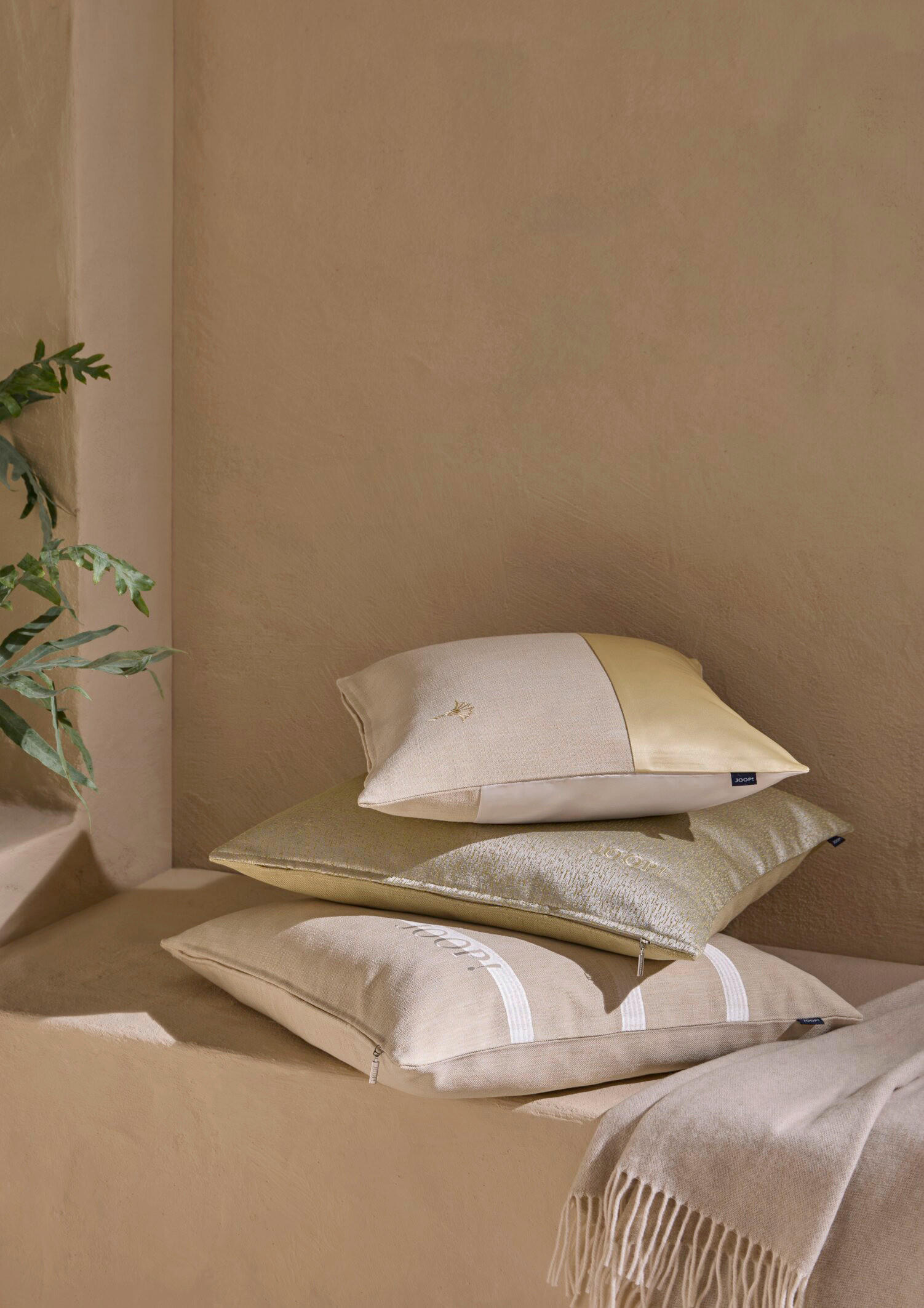 KISSENHÜLLE J!Vibrance vanille 50/50 cm  - Hellgelb/Naturfarben, Basics, Textil (50/50cm) - Joop!
