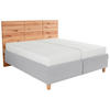 POLSTERBETT 180/200 cm  in Buchefarben, Greige  - Weiss/Greige, Design, Holz/Textil (180/200cm) - Valnatura