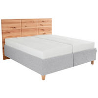 POLSTERBETT 180/200 cm  in Buchefarben, Greige  - Weiss/Greige, Design, Holz/Textil (180/200cm) - Valnatura