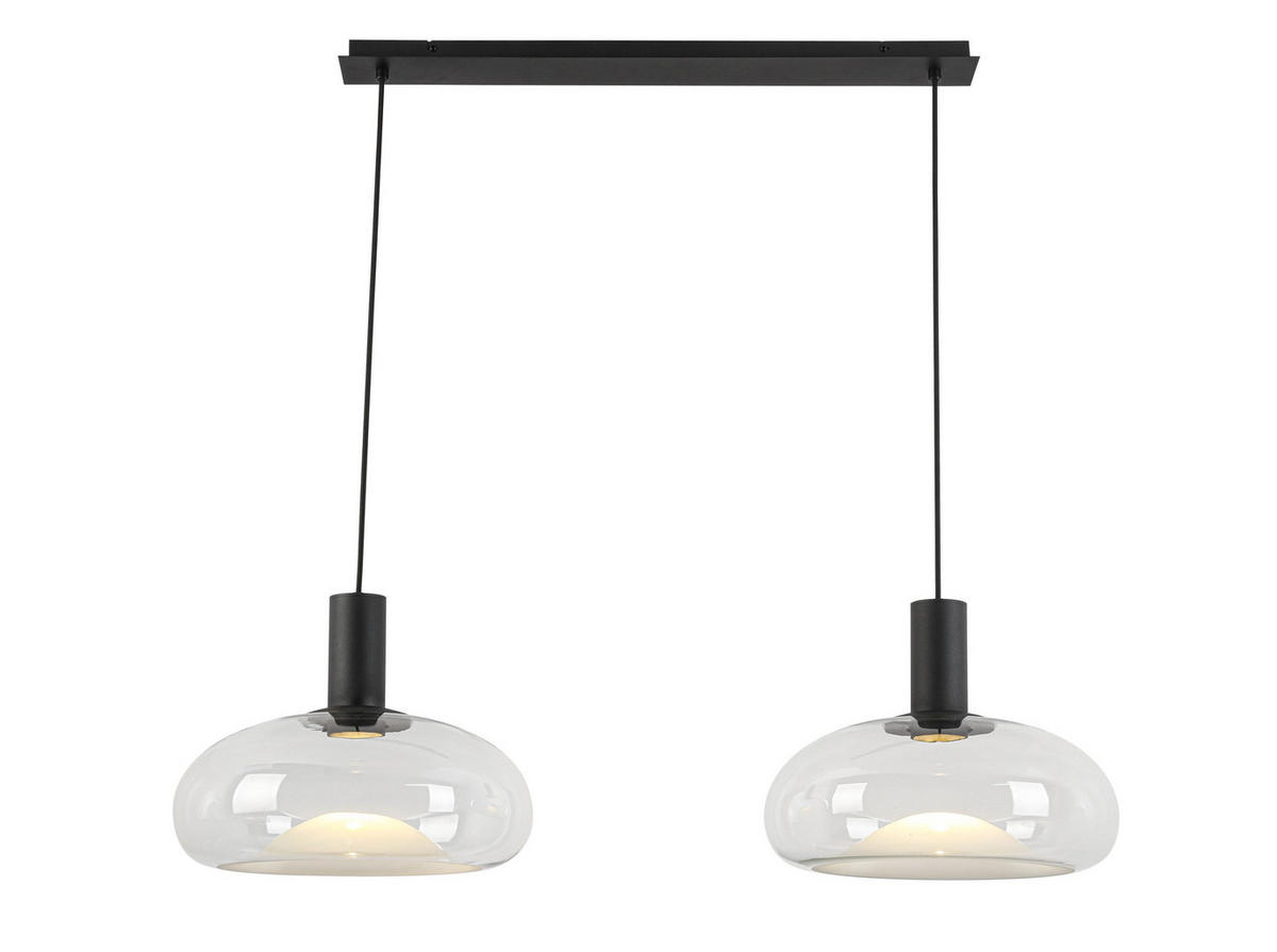 ZÁVĚSNÉ SVÍTIDLO, 98,5/37/183 cm  - černá, Design, kov/sklo (98,5/37/183cm) - Dieter Knoll