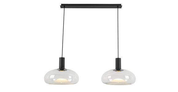 HÄNGELEUCHTE 98,5/37/183 cm - Schwarz, Design, Glas/Metall (98,5/37/183cm) - Dieter Knoll