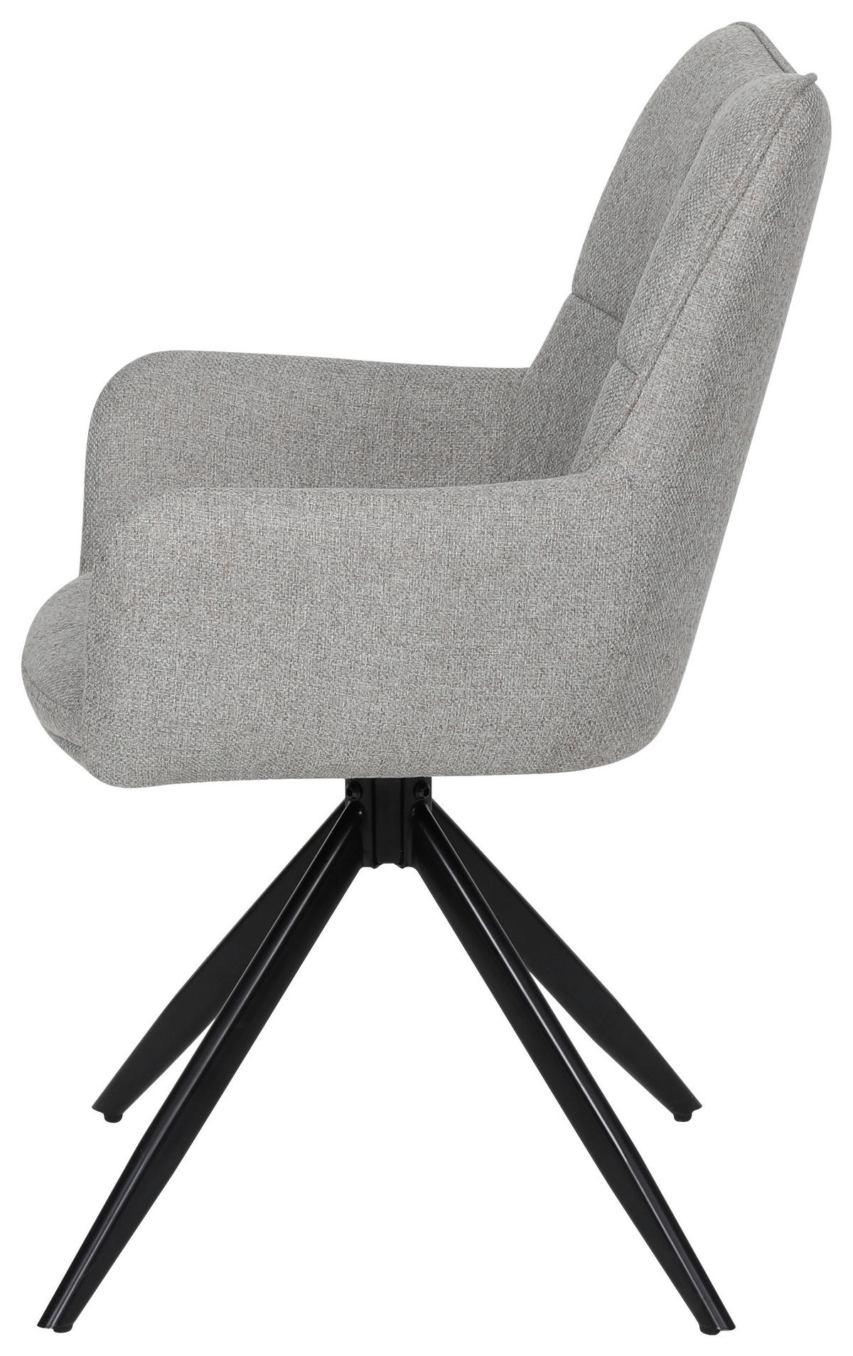 ARMLEHNSTUHL  in Eisen Leinenoptik  - Beige/Schwarz, KONVENTIONELL, Textil/Metall (56/90/64cm) - Livetastic