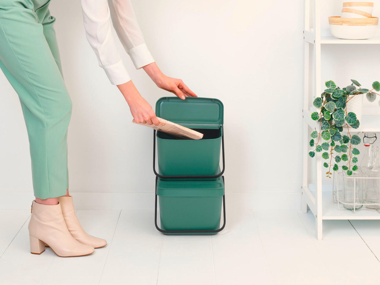 Stapelbar Avfallshink - Basics, plast (28/22.5/45cm) - Brabantia