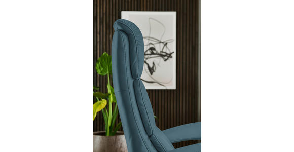 RELAXSESSEL in Leder Blau  - Blau/Edelstahlfarben, Design, Leder/Metall (76/119/86cm) - Dieter Knoll