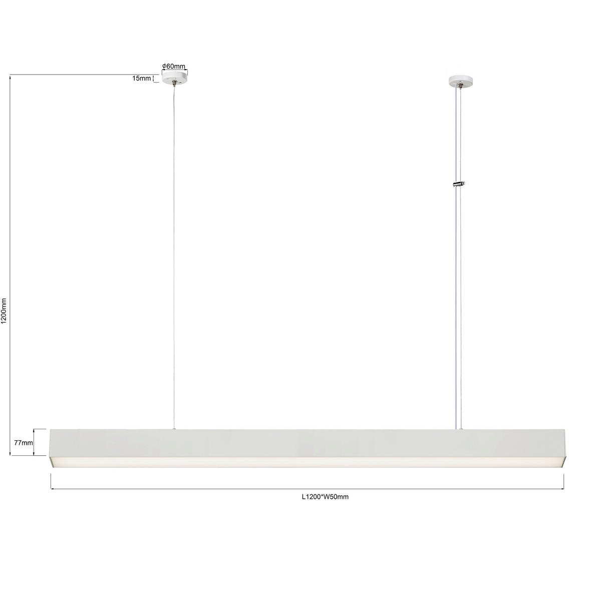 LED-HÄNGELEUCHTE Luci 120/120/6 cm  - Weiß, Design, Metall (120/120/6cm)