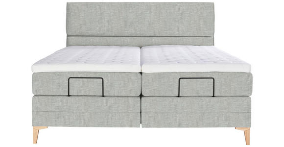 BOXSPRINGBETT 200/200 cm  in Hellgrau  - Eichefarben/Hellgrau, KONVENTIONELL, Holz/Textil (200/200cm) - Voleo