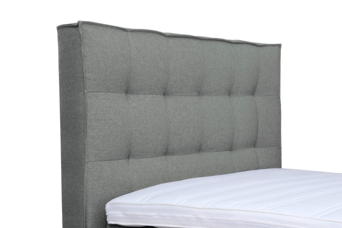 BOXSPRINGBETT 120/200 cm  in Dunkelgrau  - Chromfarben/Dunkelgrau, Konventionell, Kunststoff/Textil (120/200cm) - Boxxx