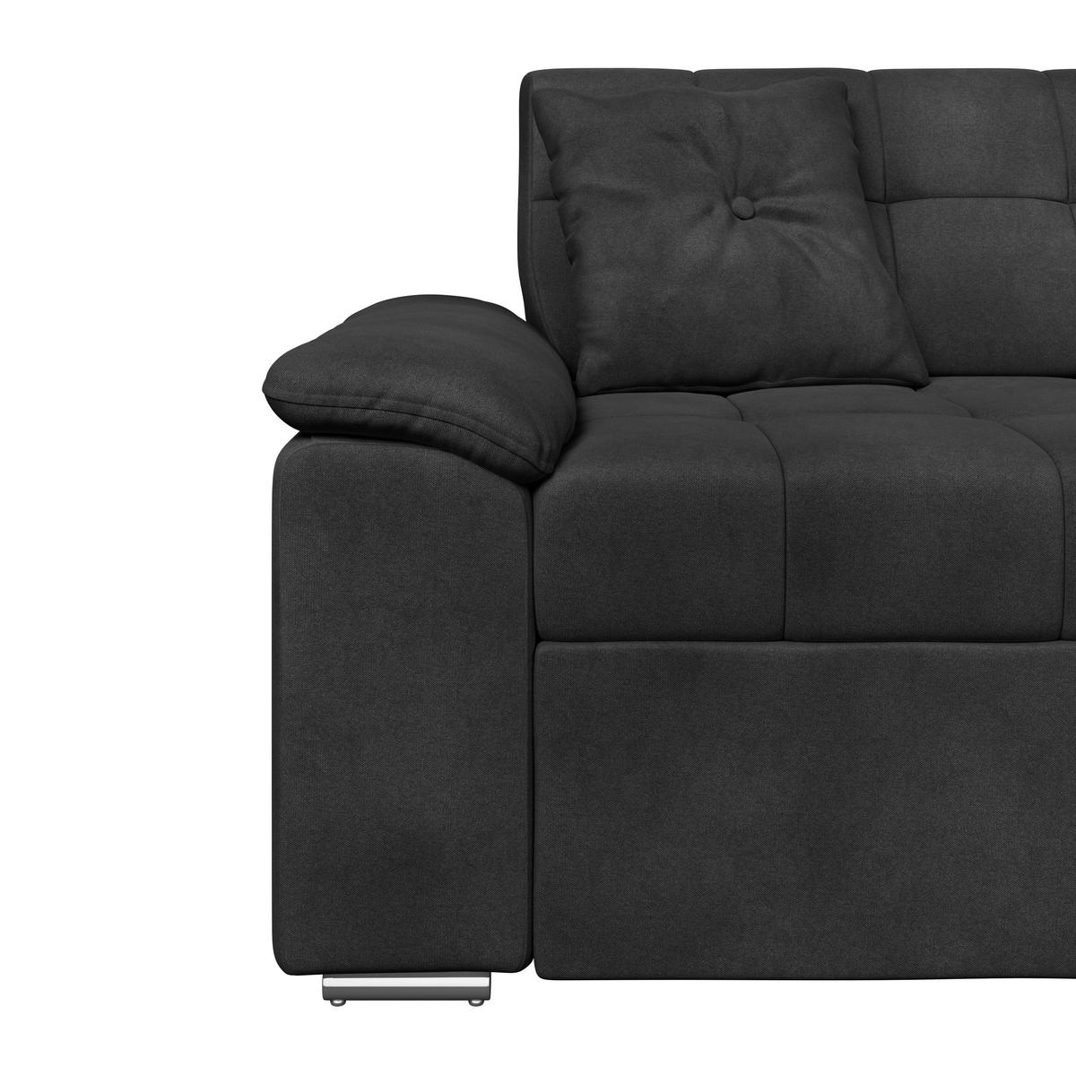 ECKSOFA Schwarz Zierkissen  - Schwarz, Trend, Textil (257/167cm) - Livetastic