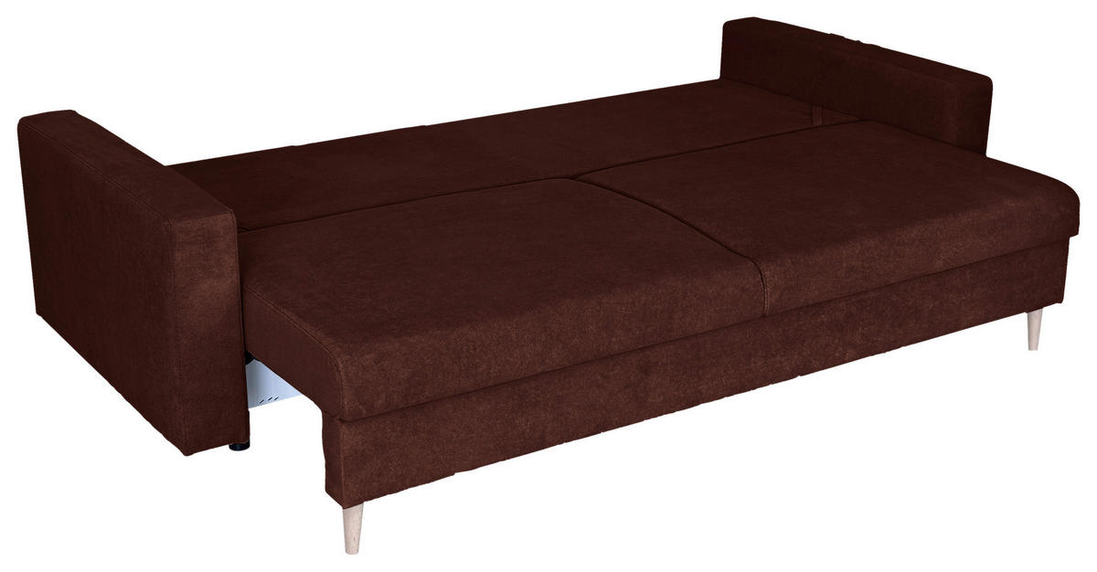 SCHLAFSOFA Cord Rot  - Rot/Schwarz, Design, Holz/Kunststoff (220/96/98cm) - MID.YOU