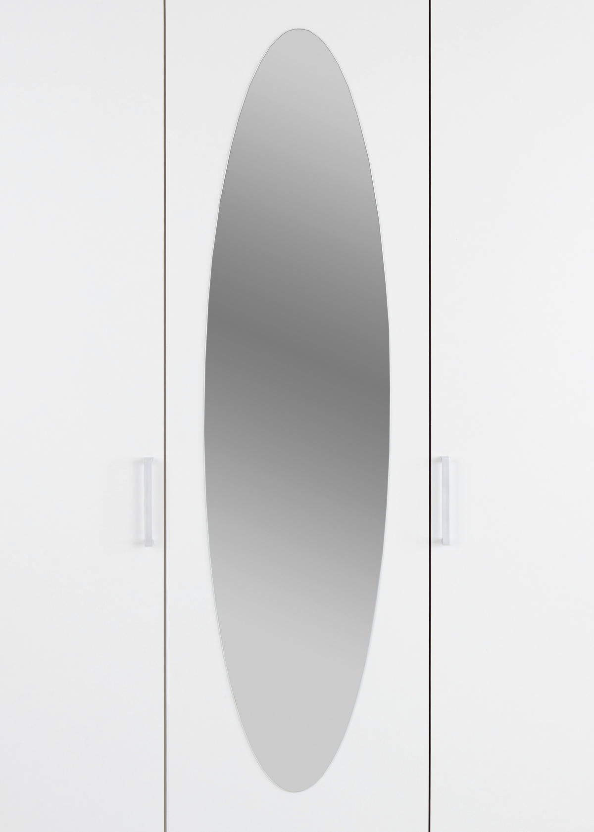 DREHTÜRENSCHRANK 120/196/55 cm 3-türig Weiß  - Eichefarben/Alufarben, Basics, Glas/Holzwerkstoff (120/196/55cm) - P & B