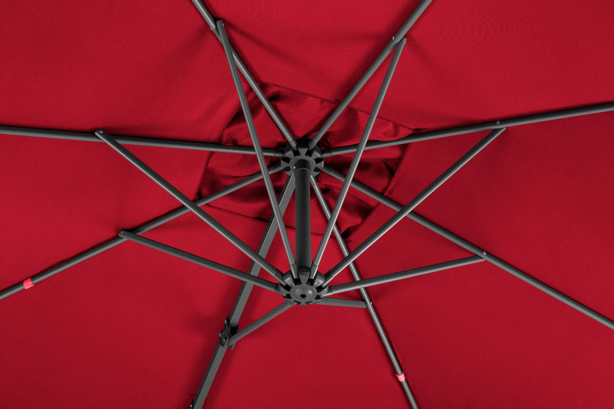 AMPELSCHIRM   - Anthrazit/Rot, Basics, Textil/Metall (352/244/300cm) - Schneider