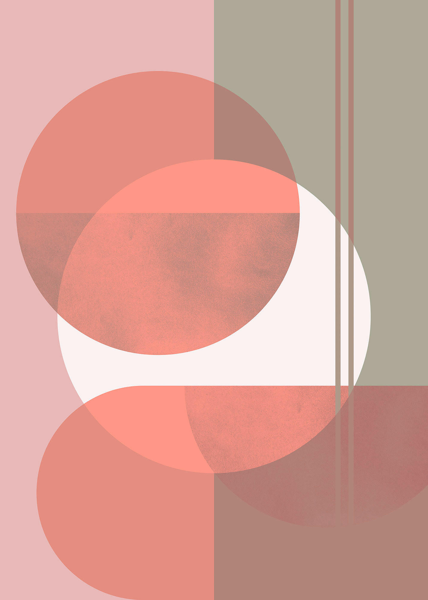 Komar Vliestapete Form Rosa, Rot, Weiß 200x280 cm